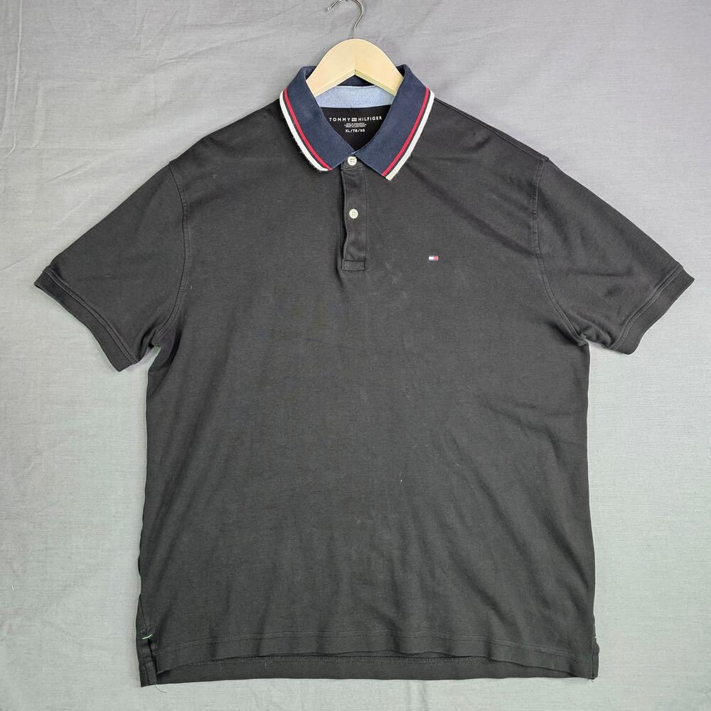 Tommy Hilfiger Short Sleeve Polo Blue w/ White Accents Men's XL